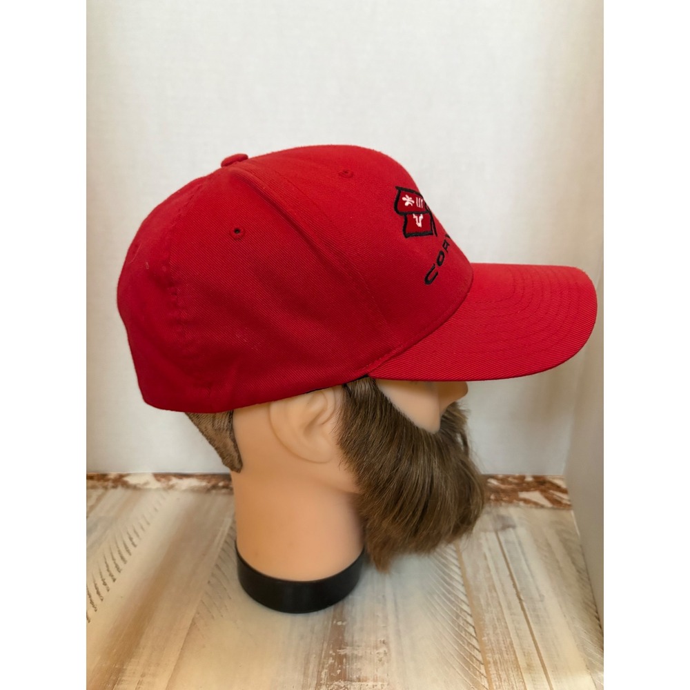 Lot of 2 Corvette C5 Logo Flexfit Hats Black Red Embroidered Baseball Caps Mens - Picture 10 of 10
